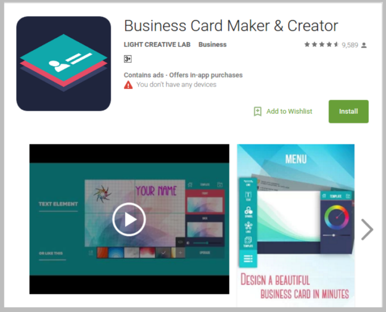 business card design software for mac free